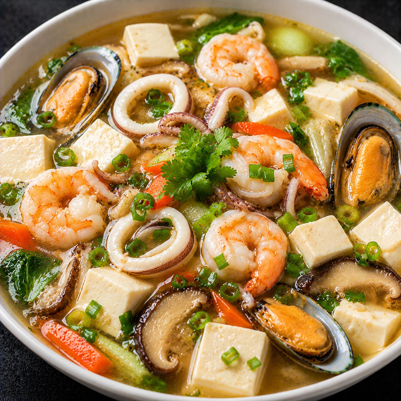Seafood with Tofu Soup